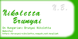 nikoletta brunyai business card